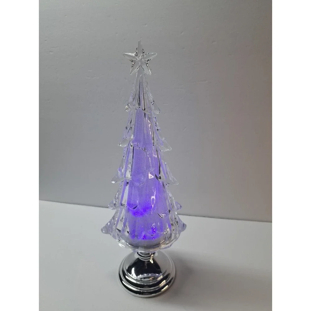 Christmas Tree Acrylic Battery-Operated LED Lighted Color Changing Unbranded